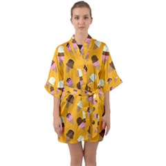 Half Sleeve Satin Kimono  