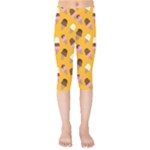 Ice cream on an orange background pattern                                                            Kids  Capri Leggings