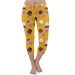 Ice cream on an orange background pattern                                                             Capri Winter Leggings