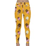 Ice cream on an orange background pattern                                                             Yoga Leggings