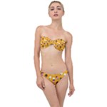 Ice cream on an orange background pattern                                                             Classic Bandeau Bikini Set