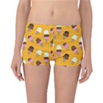 Ice cream on an orange background pattern                                                             Boyleg Bikini Bottoms