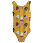 Ice cream on an orange background pattern                                                            Kids  Cut-Out Back One Piece Swimsuit