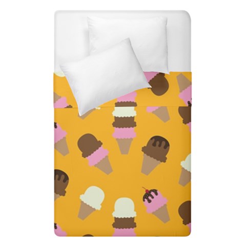 Ice cream on an orange background pattern                                                              Duvet Cover (Single Size) from ArtsNow.com