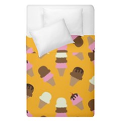 Ice cream on an orange background pattern                                                              Duvet Cover (Single Size) from ArtsNow.com