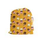 Ice cream on an orange background pattern                                                             Drawstring Pouch