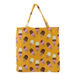 Ice cream on an orange background pattern                                                             Grocery Tote Bag