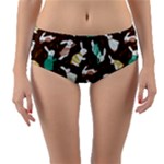 Easter rabbit pattern Reversible Mid-Waist Bikini Bottoms