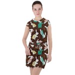 Easter rabbit pattern Drawstring Hooded Dress