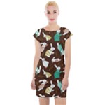 Easter rabbit pattern Cap Sleeve Bodycon Dress