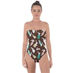 Easter rabbit pattern Tie Back One Piece Swimsuit