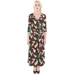 Easter rabbit pattern Quarter Sleeve Wrap Maxi Dress