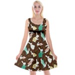 Easter rabbit pattern Reversible Velvet Sleeveless Dress