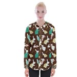 Easter rabbit pattern Womens Long Sleeve Shirt