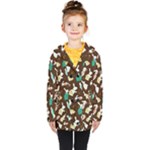 Easter rabbit pattern Kids  Double Breasted Button Coat