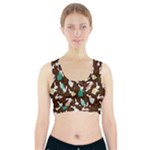 Easter rabbit pattern Sports Bra With Pocket