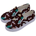 Easter rabbit pattern Kids  Canvas Slip Ons