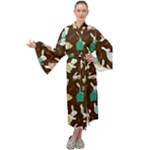 Easter rabbit pattern Maxi Velour Kimono