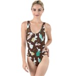 Easter rabbit pattern High Leg Strappy Swimsuit