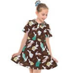 Easter rabbit pattern Kids  Short Sleeve Shirt Dress