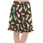 Easter rabbit pattern Fishtail Chiffon Skirt