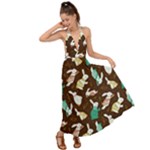 Easter rabbit pattern Backless Maxi Beach Dress