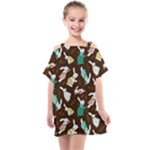 Easter rabbit pattern Kids  One Piece Chiffon Dress