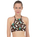 Easter rabbit pattern Racer Front Bikini Top