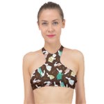 Easter rabbit pattern High Neck Bikini Top