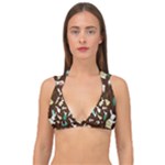 Easter rabbit pattern Double Strap Halter Bikini Top