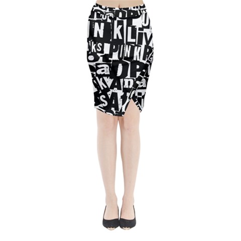 Punk Lives Midi Wrap Pencil Skirt from ArtsNow.com