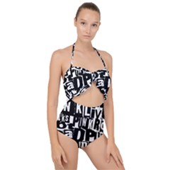 Scallop Top Cut Out Swimsuit 