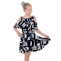 Kids  Shoulder Cutout Chiffon Dress 