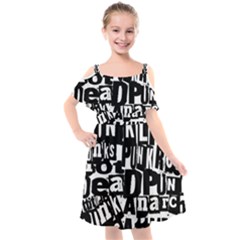 Kids  Cut Out Shoulders Chiffon Dress 