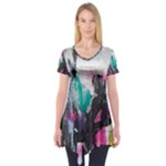 Graffiti Grunge Short Sleeve Tunic 