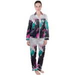 Graffiti Grunge Satin Long Sleeve Pajamas Set