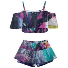 Kids  Off Shoulder Skirt Bikini 