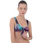 Graffiti Grunge Front Tie Bikini Top