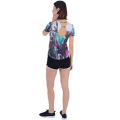 Back Circle Cutout Sports T-Shirt 