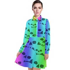 Long Sleeve Chiffon Shirt Dress 