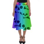 Rainbow Skull Collection Perfect Length Midi Skirt