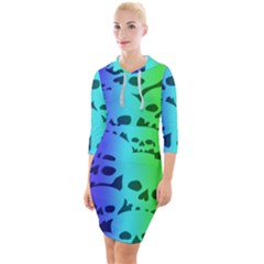 Quarter Sleeve Hood Bodycon Dress 