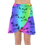 Rainbow Skull Collection Wrap Front Skirt