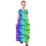 Rainbow Skull Collection Kids  Short Sleeve Maxi Dress