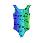 Rainbow Skull Collection Kids  Frill Swimsuit