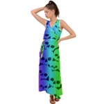 Rainbow Skull Collection V-Neck Chiffon Maxi Dress