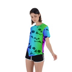 Asymmetrical Short Sleeve Sports T-Shirt 