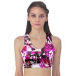 Pink Checker Graffiti  Sports Bra