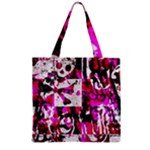 Pink Checker Graffiti  Zipper Grocery Tote Bag