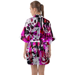 Half Sleeve Satin Kimono  